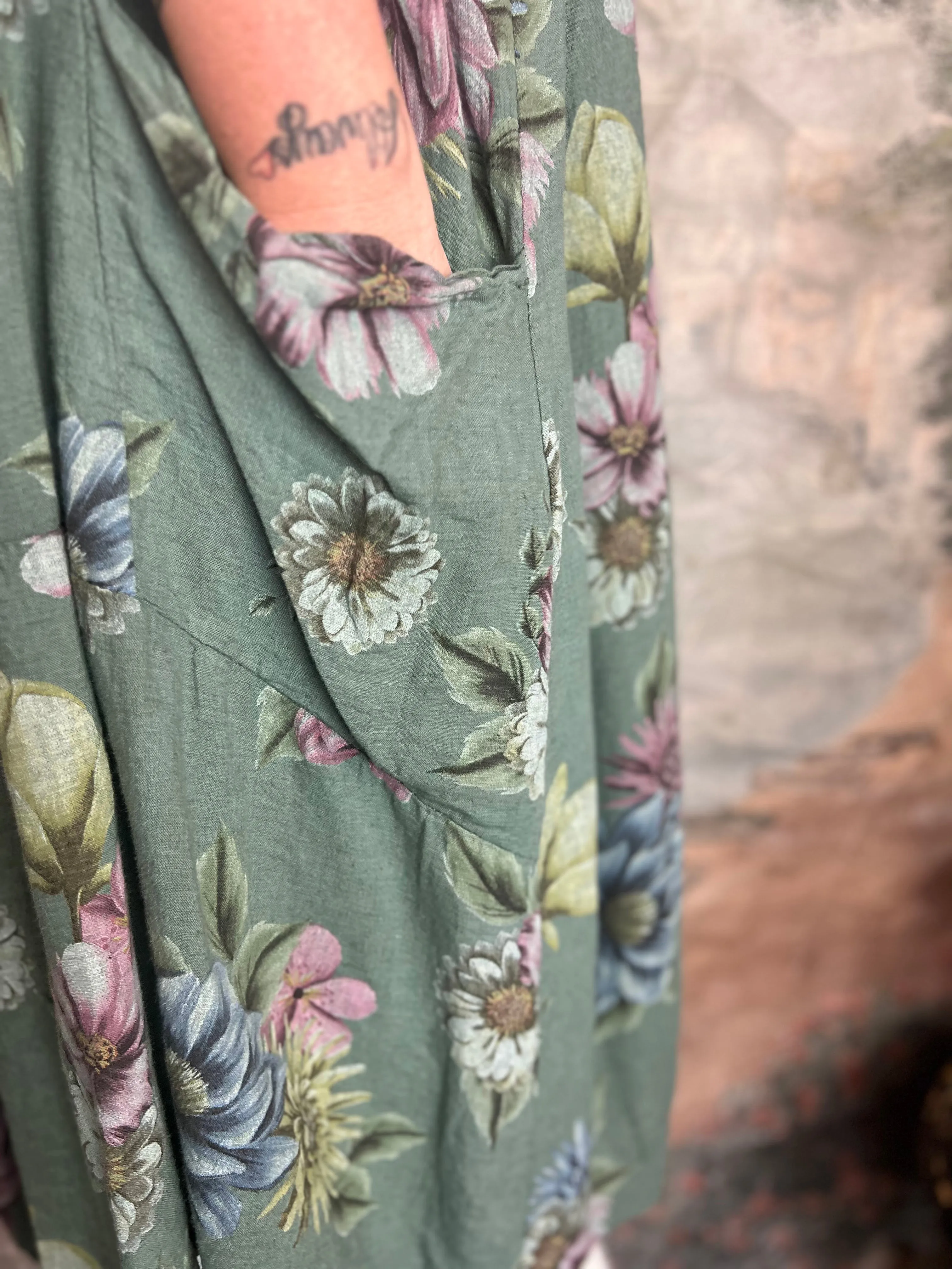 8159F Floral Dress