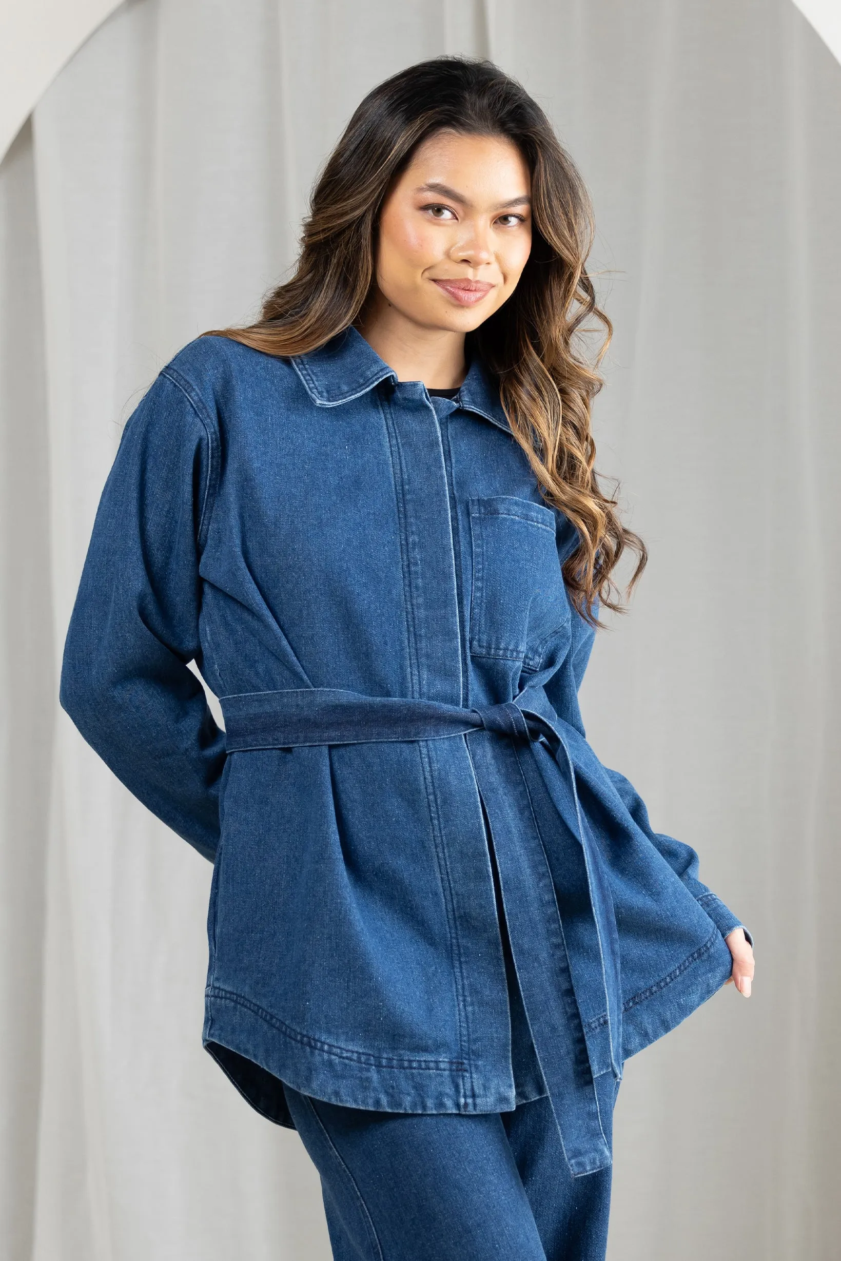 Celine Denim Tie Jacket