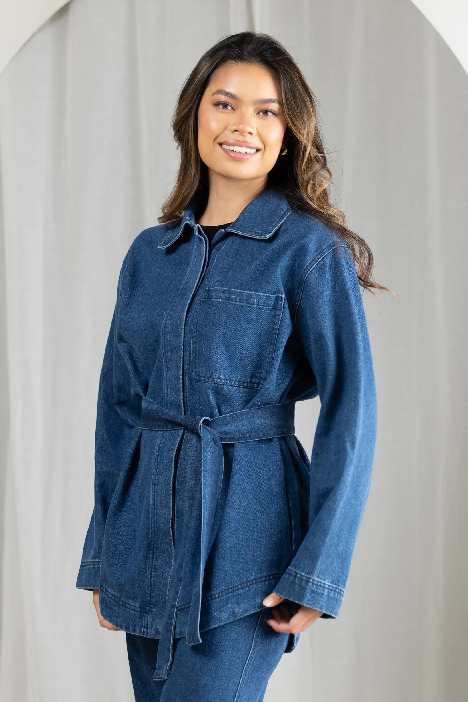 Celine Denim Tie Jacket