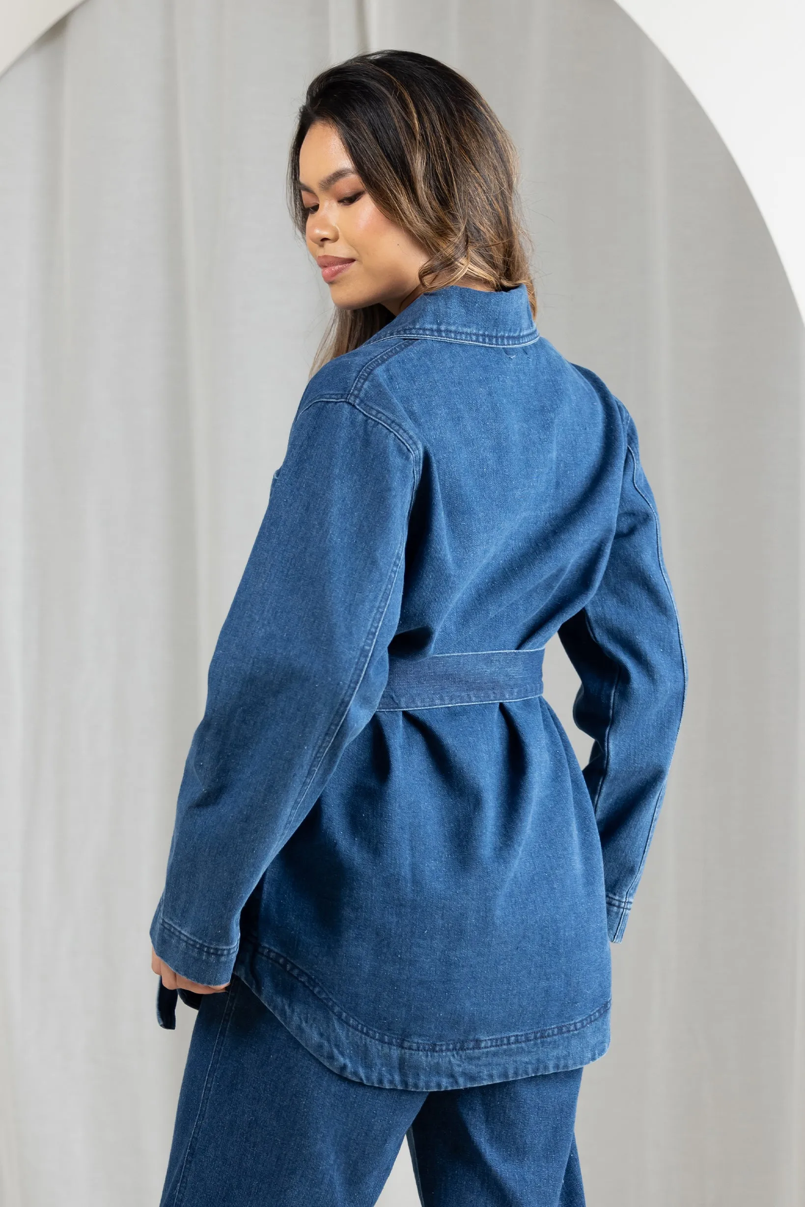 Celine Denim Tie Jacket