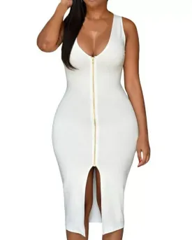 Draya Plus Size Sundress-White