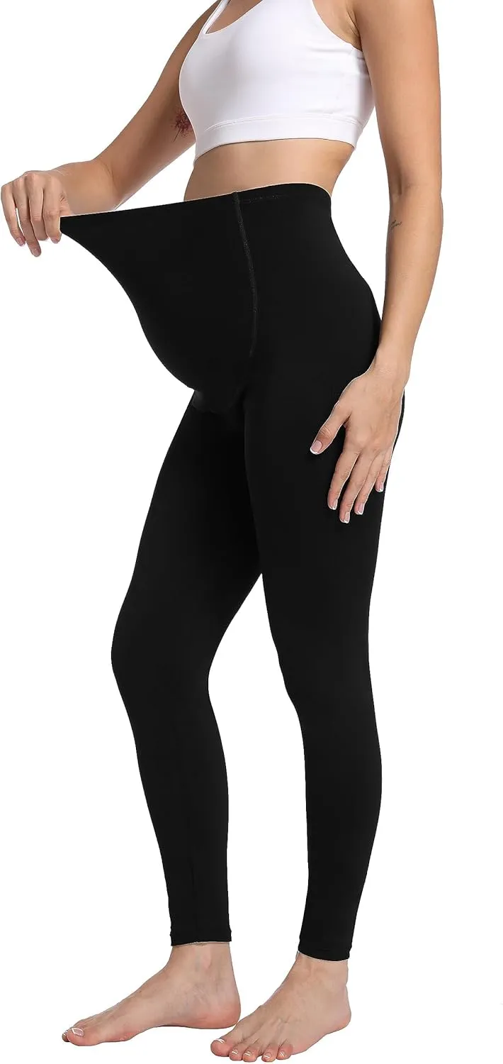 Foucome Maternity Thermal Underwear Set Long Johns Base Layer Fleece Lined Top and Bottom Pajamas for Pregnant Women