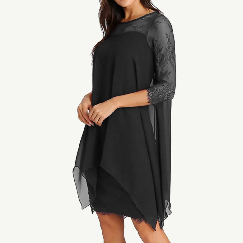Funki Buys | Dresses | Women's Semi Sheer Midi Evening Dress