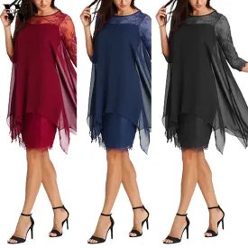 Funki Buys | Dresses | Women's Semi Sheer Midi Evening Dress