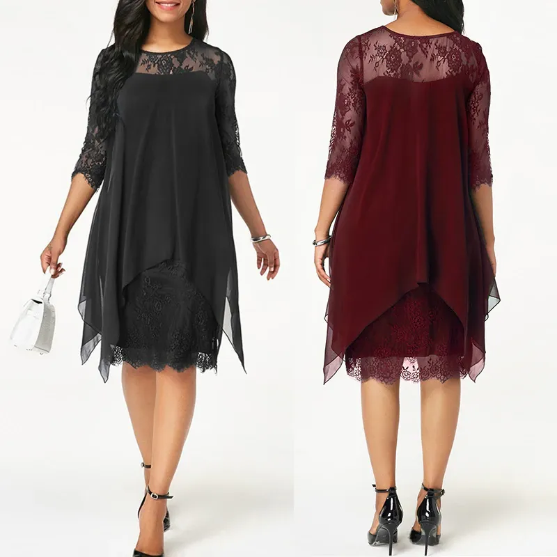 Funki Buys | Dresses | Women's Semi Sheer Midi Evening Dress