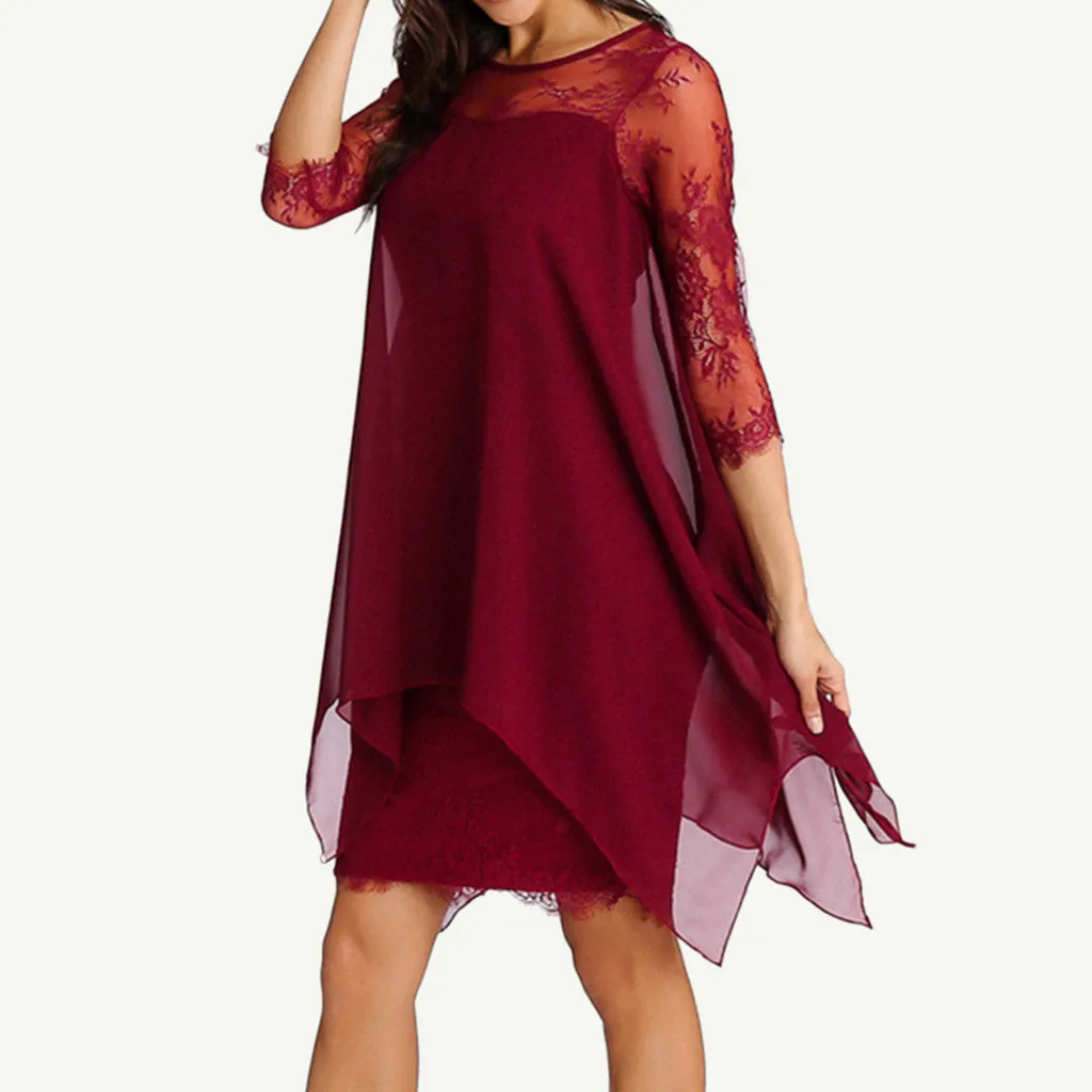 Funki Buys | Dresses | Women's Semi Sheer Midi Evening Dress