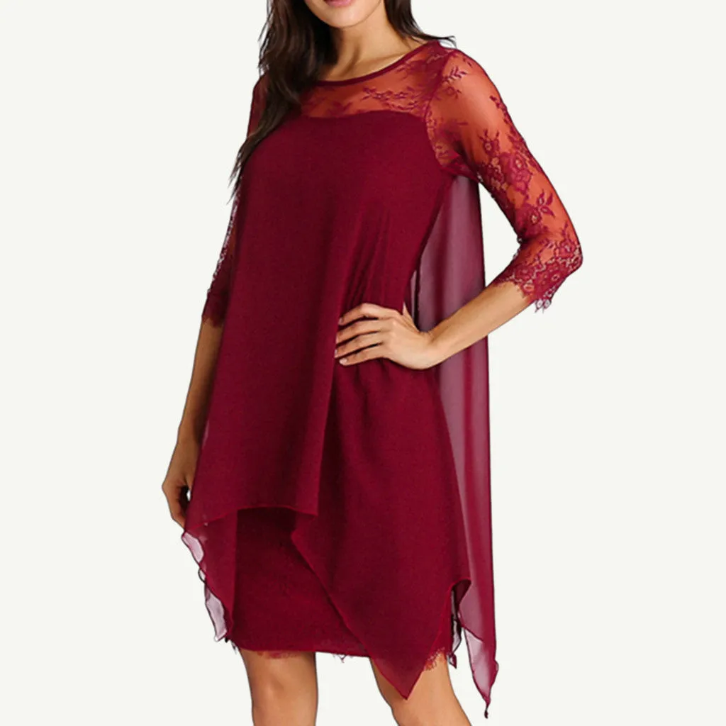 Funki Buys | Dresses | Women's Semi Sheer Midi Evening Dress
