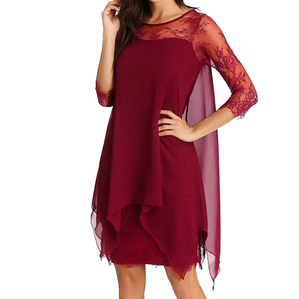 Funki Buys | Dresses | Women's Semi Sheer Midi Evening Dress
