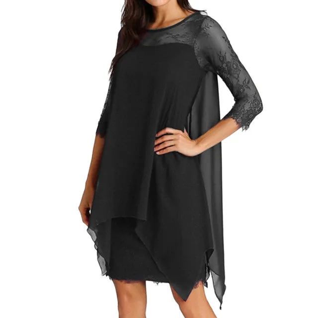 Funki Buys | Dresses | Women's Semi Sheer Midi Evening Dress