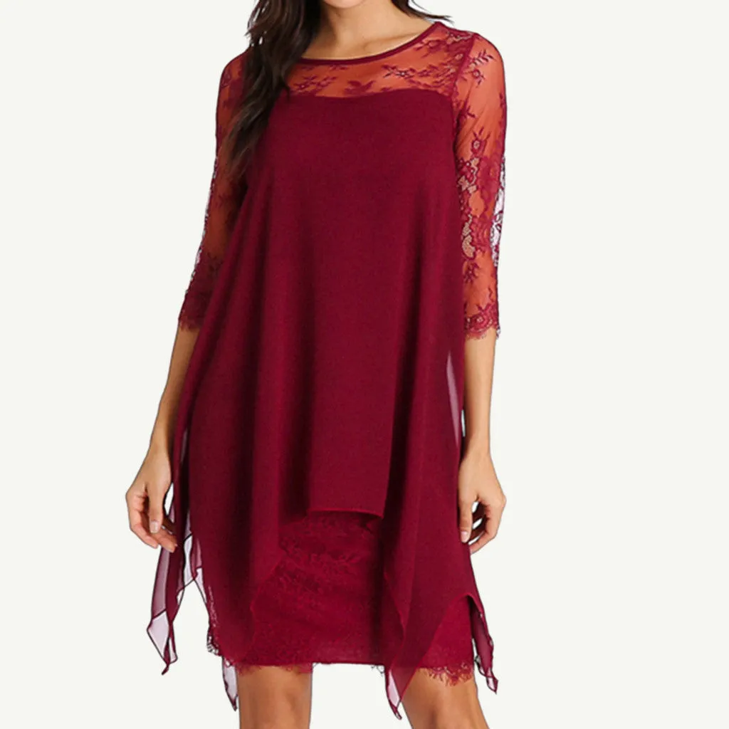 Funki Buys | Dresses | Women's Semi Sheer Midi Evening Dress