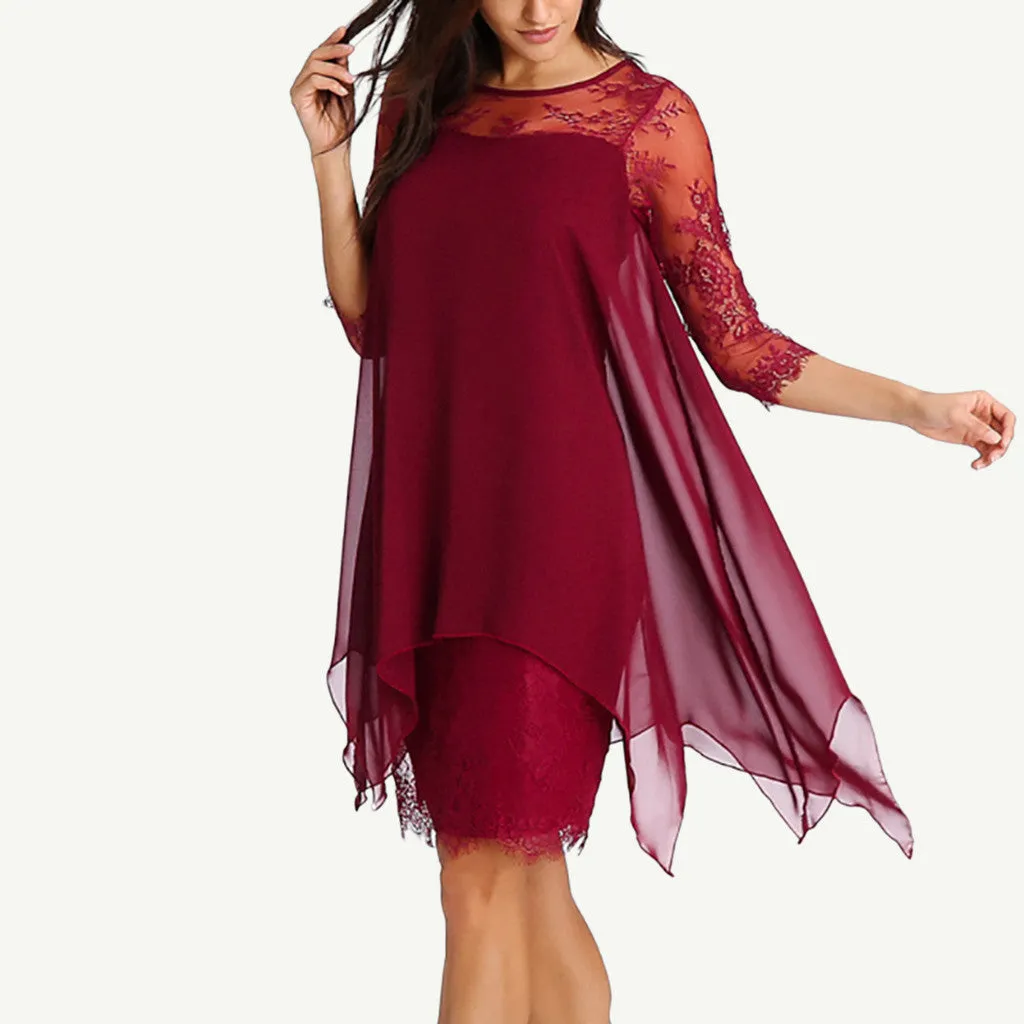 Funki Buys | Dresses | Women's Semi Sheer Midi Evening Dress
