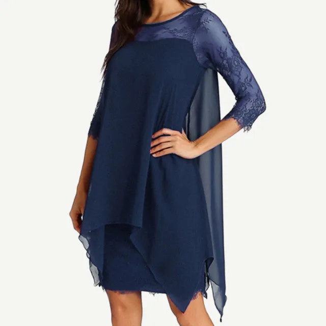 Funki Buys | Dresses | Women's Semi Sheer Midi Evening Dress