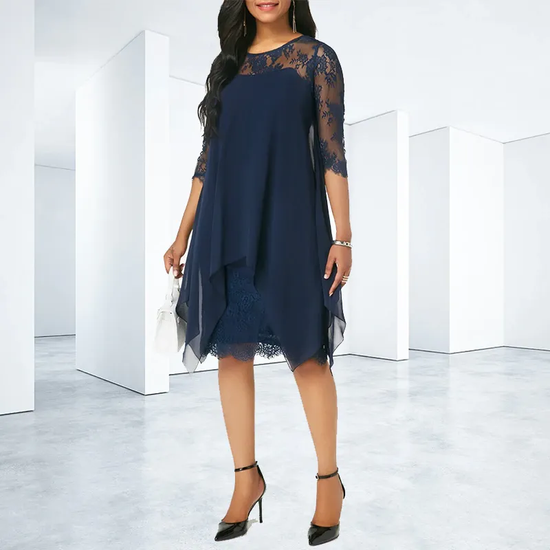 Funki Buys | Dresses | Women's Semi Sheer Midi Evening Dress