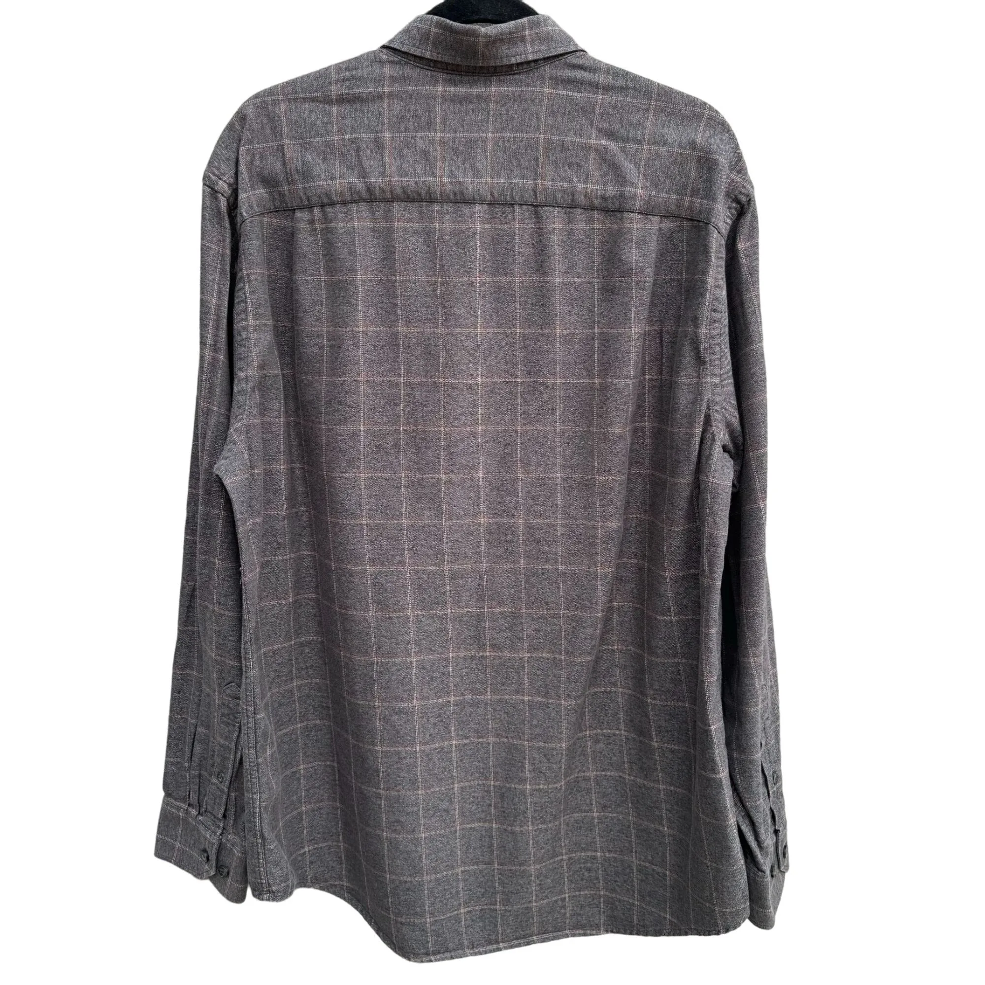 Geoffrey Beene Men's Brown Red Long Sleeve Plaid Light Flannel Button Up Shirt