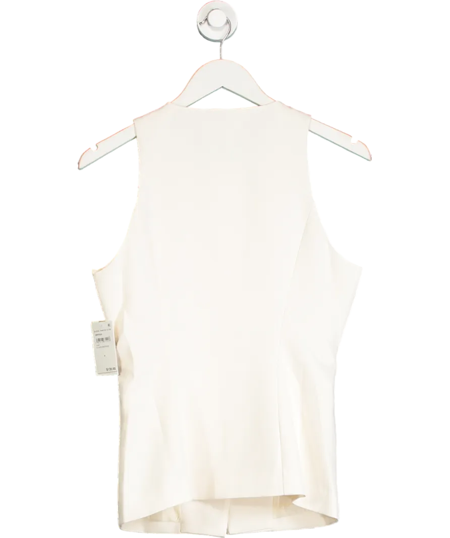 Good American Cream Luxe Suiting Sculpted Vest UK S
