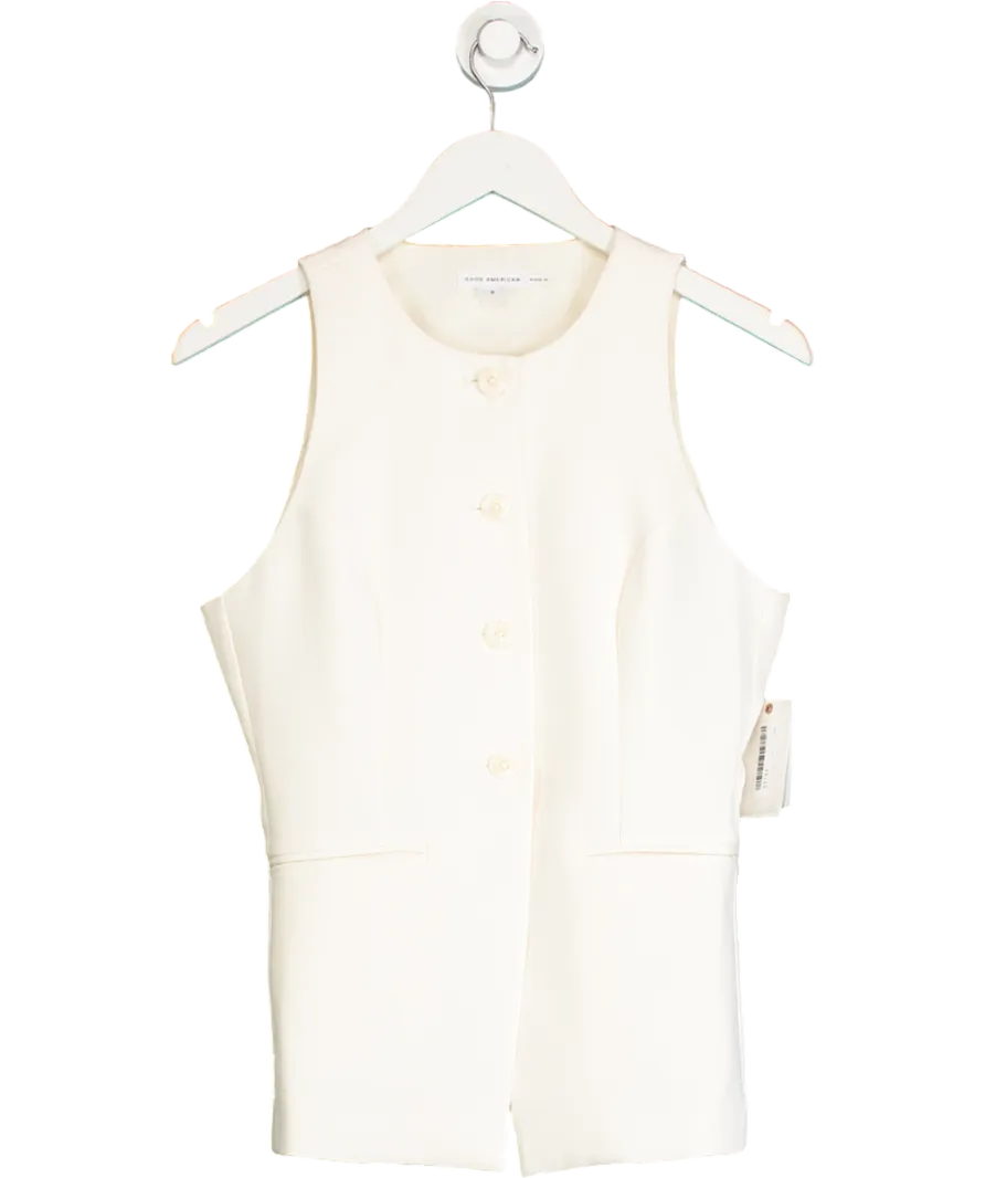 Good American Cream Luxe Suiting Sculpted Vest UK S