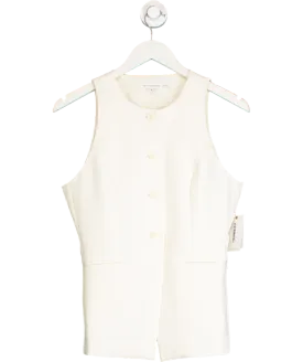 Good American Cream Luxe Suiting Sculpted Vest UK S