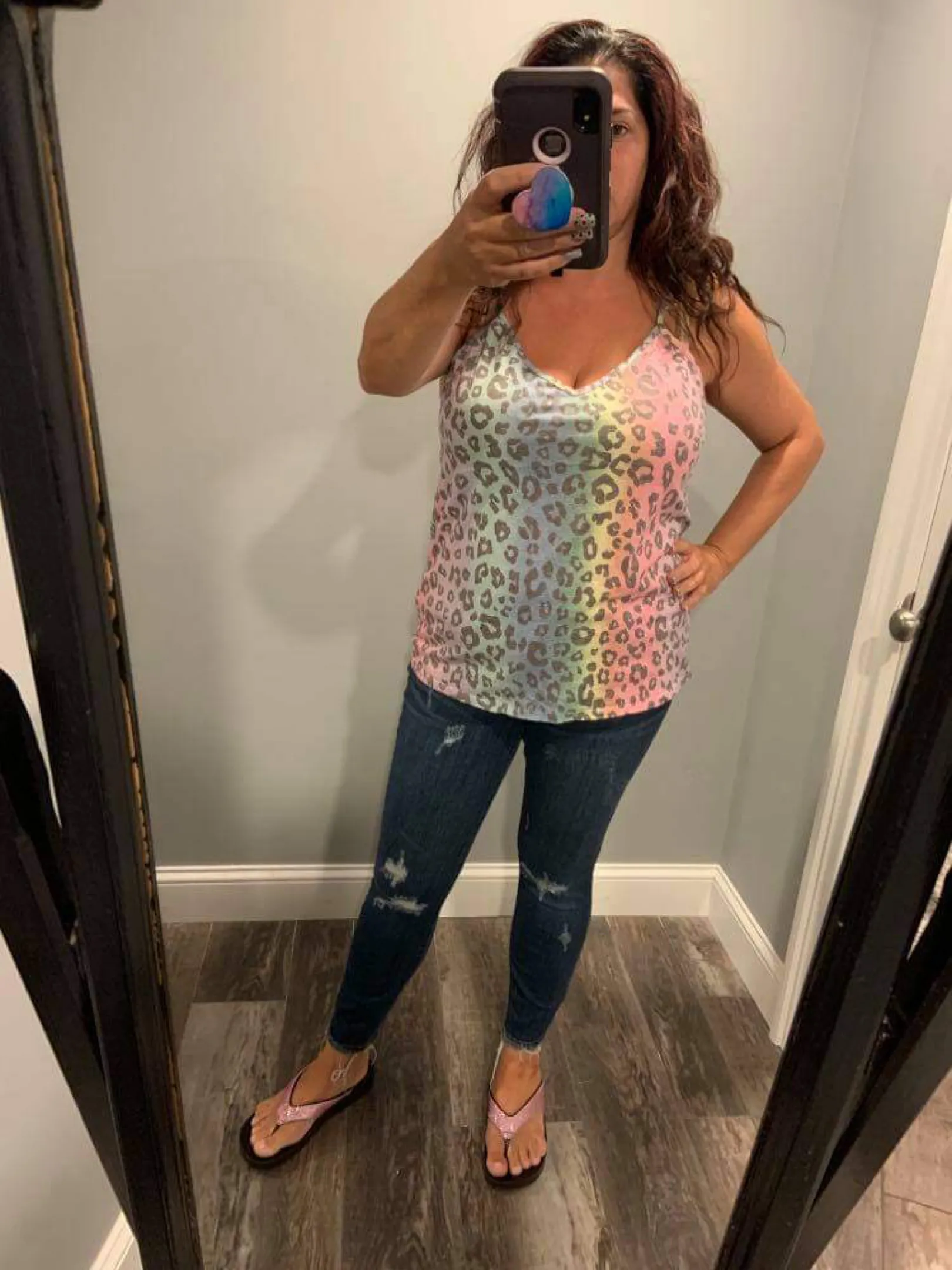 GRADATION LEOPARD SLEEVELESS TOP - PASTEL MULTI or VINTAGE MULTI