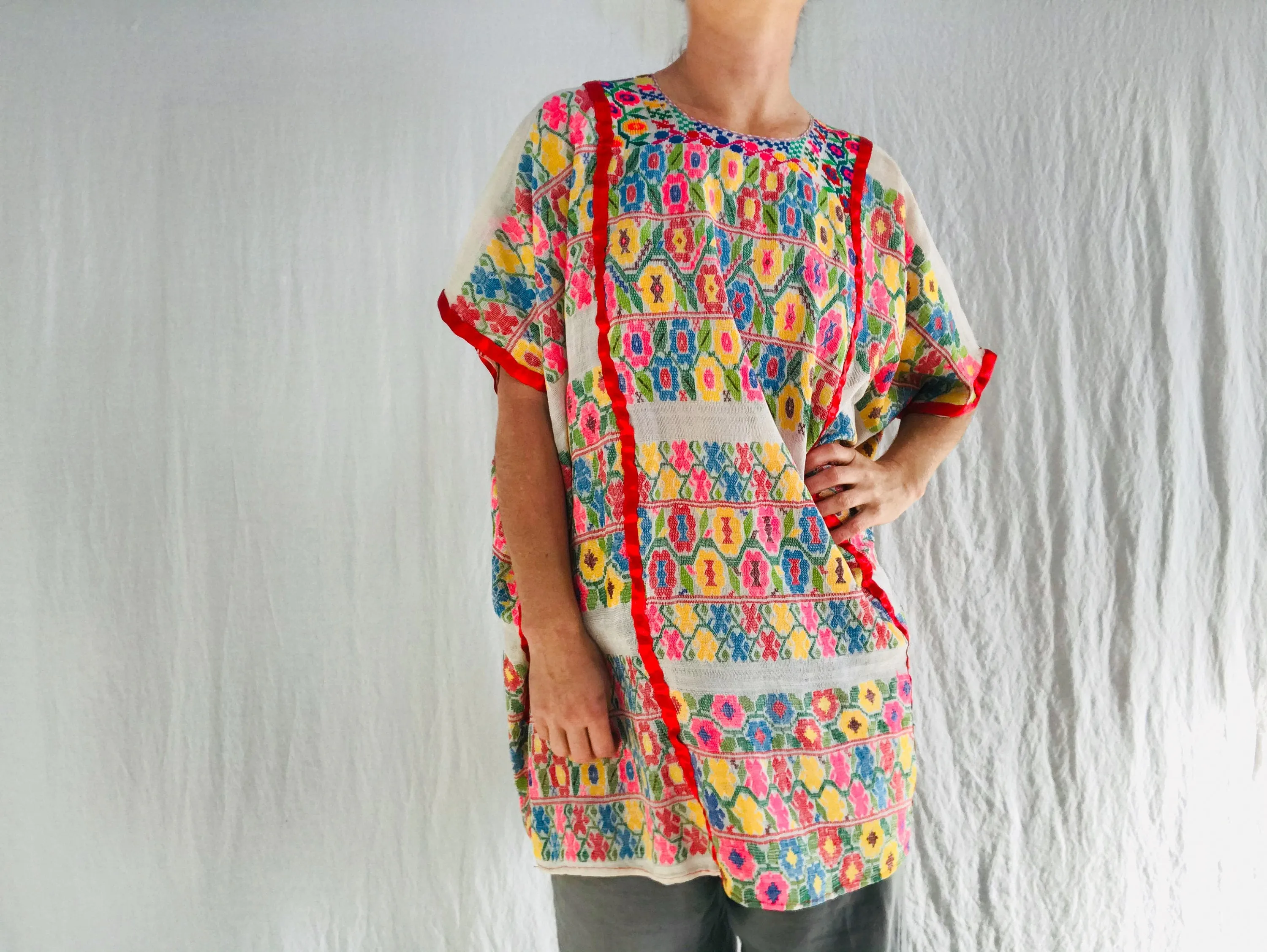 Hand Woven Amuzgo Huipil Dress. Very Fine. Guerrero, Mexico. Rare
