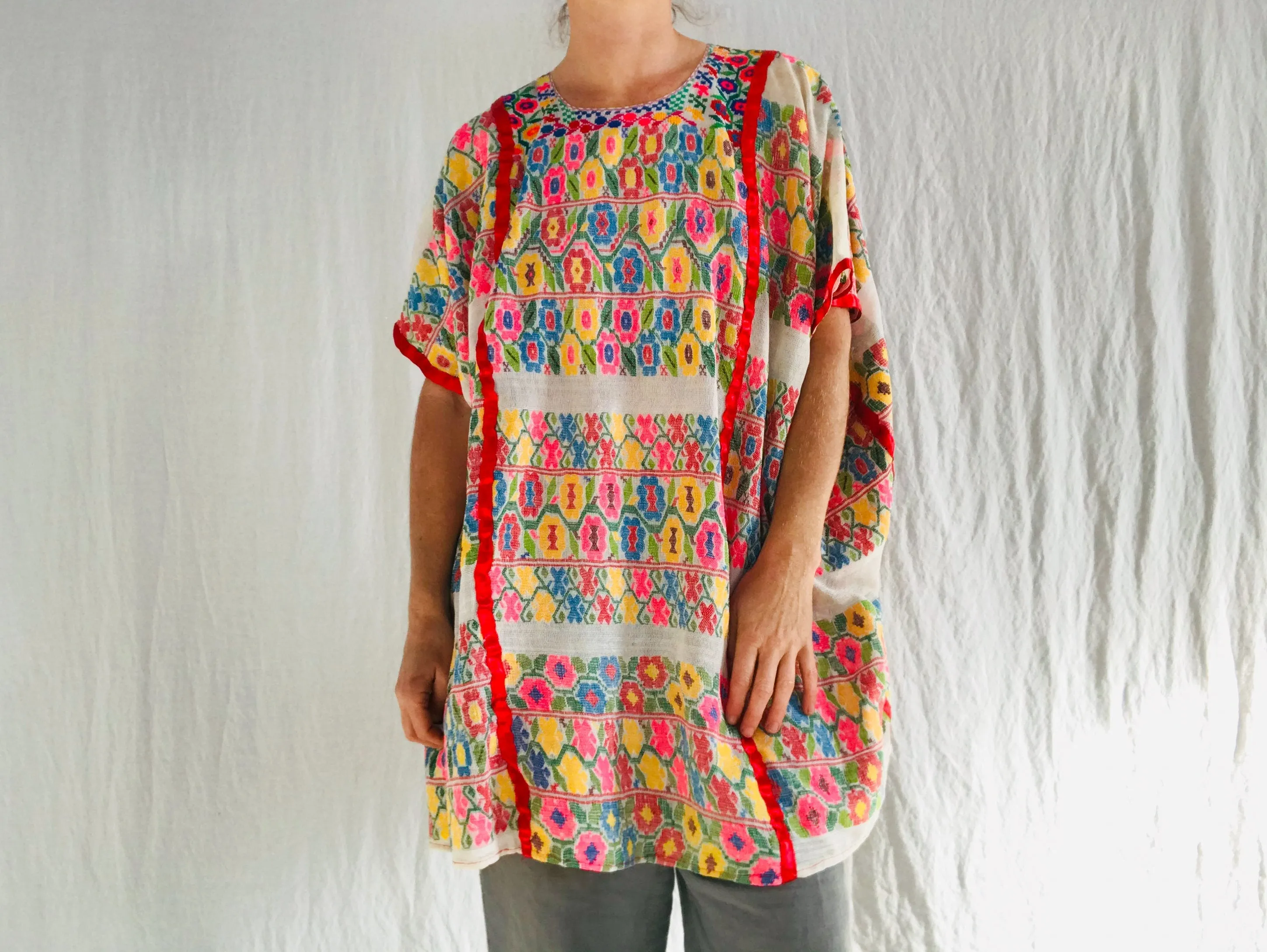 Hand Woven Amuzgo Huipil Dress. Very Fine. Guerrero, Mexico. Rare
