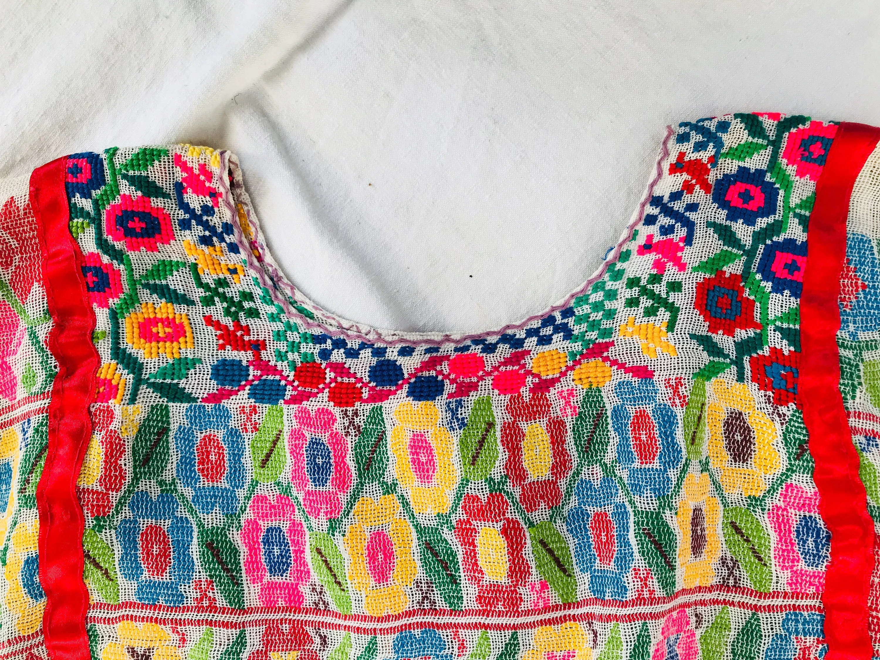 Hand Woven Amuzgo Huipil Dress. Very Fine. Guerrero, Mexico. Rare
