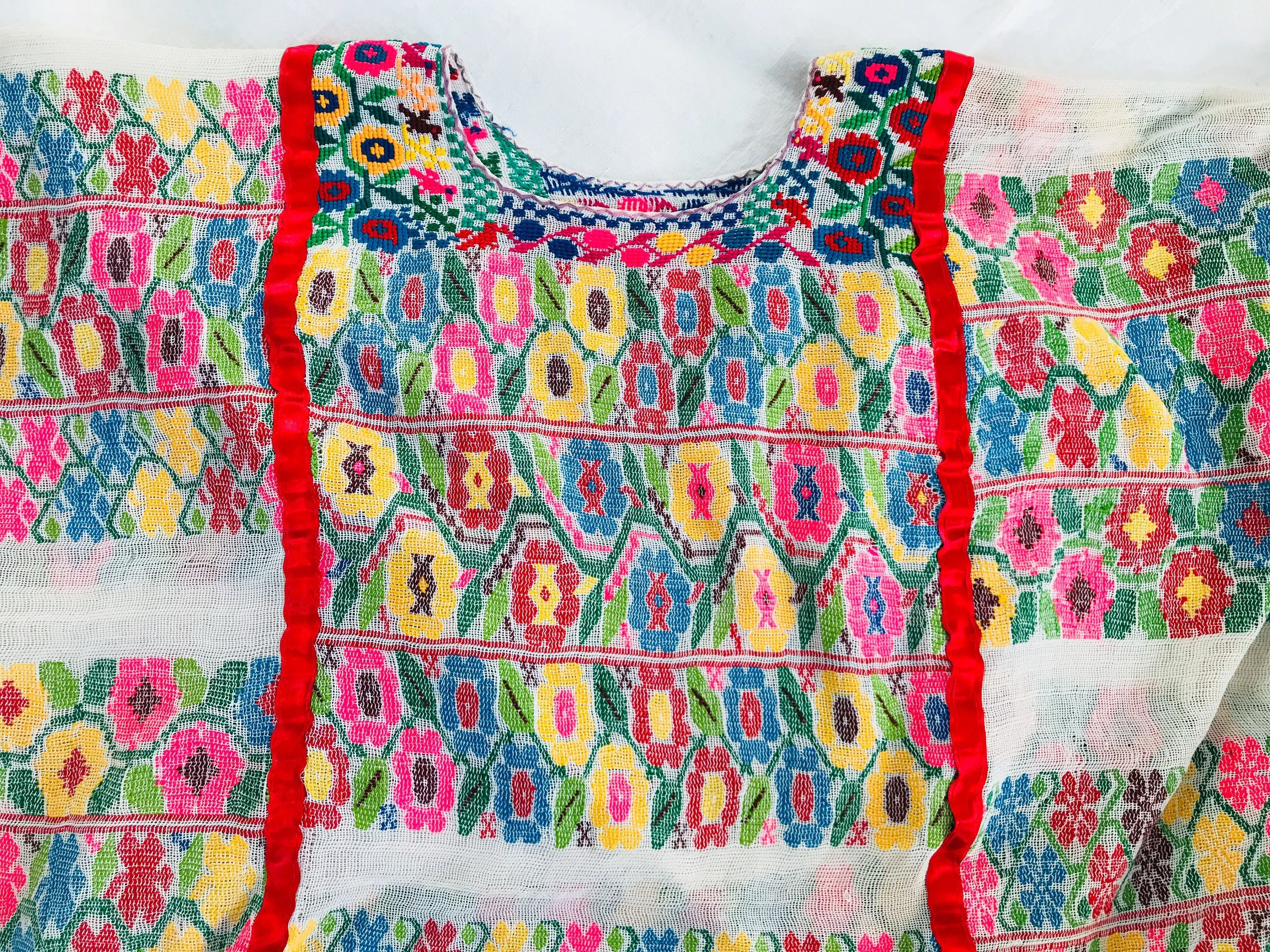Hand Woven Amuzgo Huipil Dress. Very Fine. Guerrero, Mexico. Rare