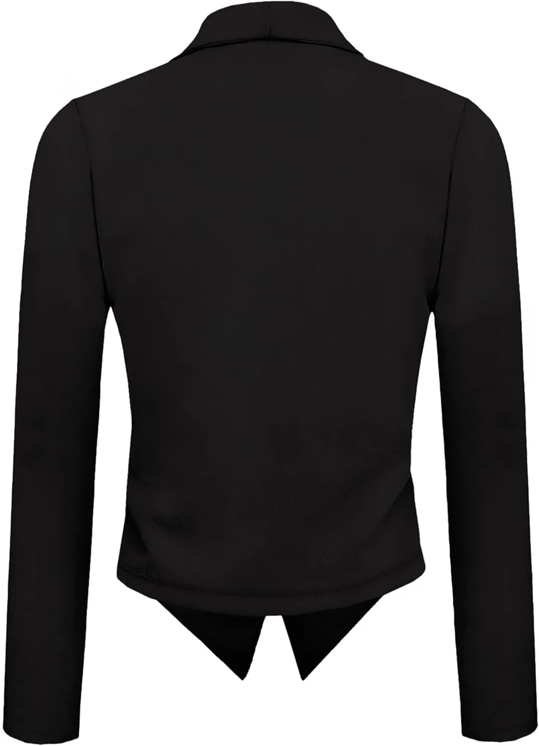 Hybrid & Company Womens Casual Work Office Blazer Open Front Heavy Ponti Shawl Collar Long Sleeve Jacket