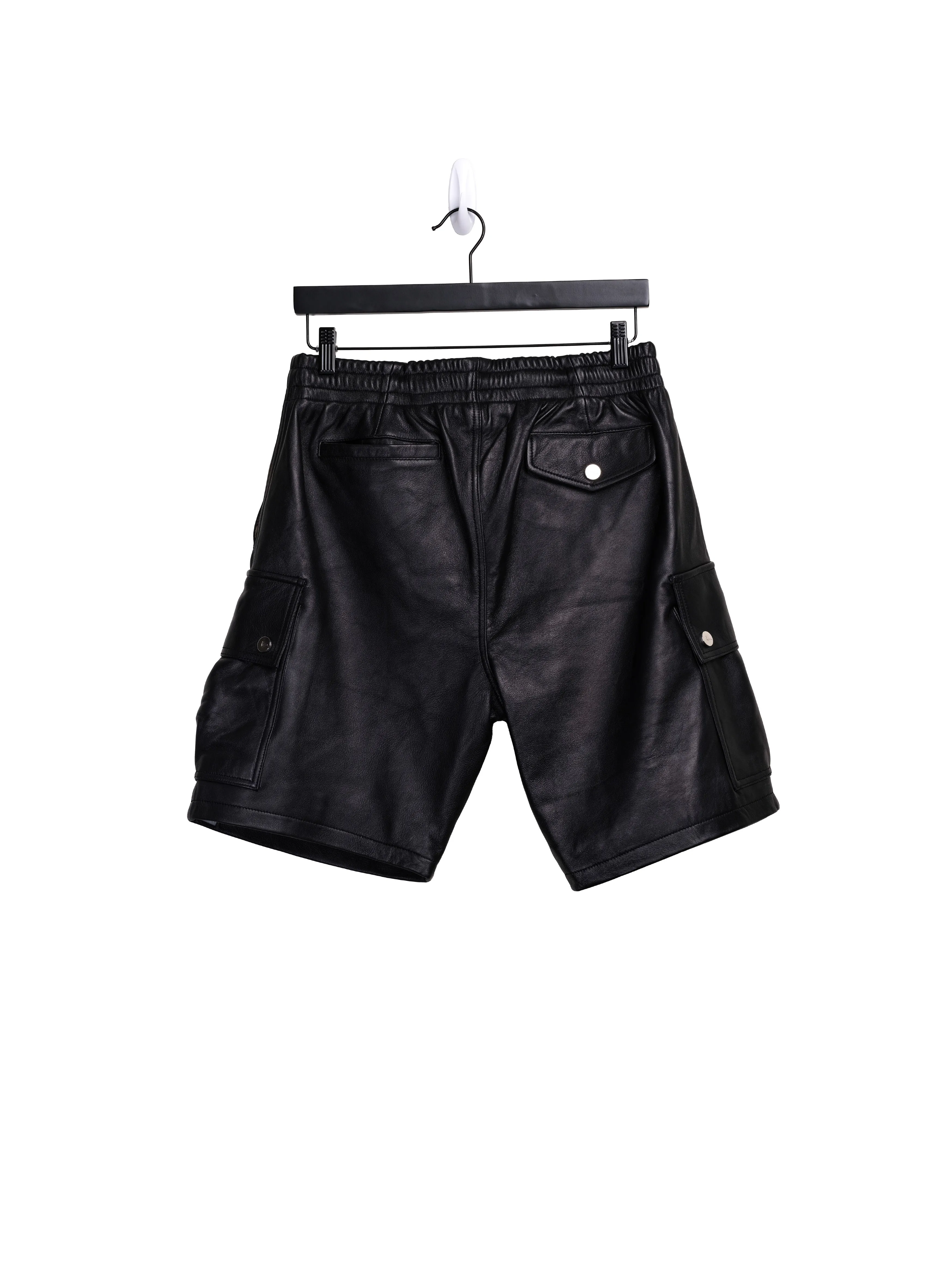 Mace Leather Cargo Shorts (Black)