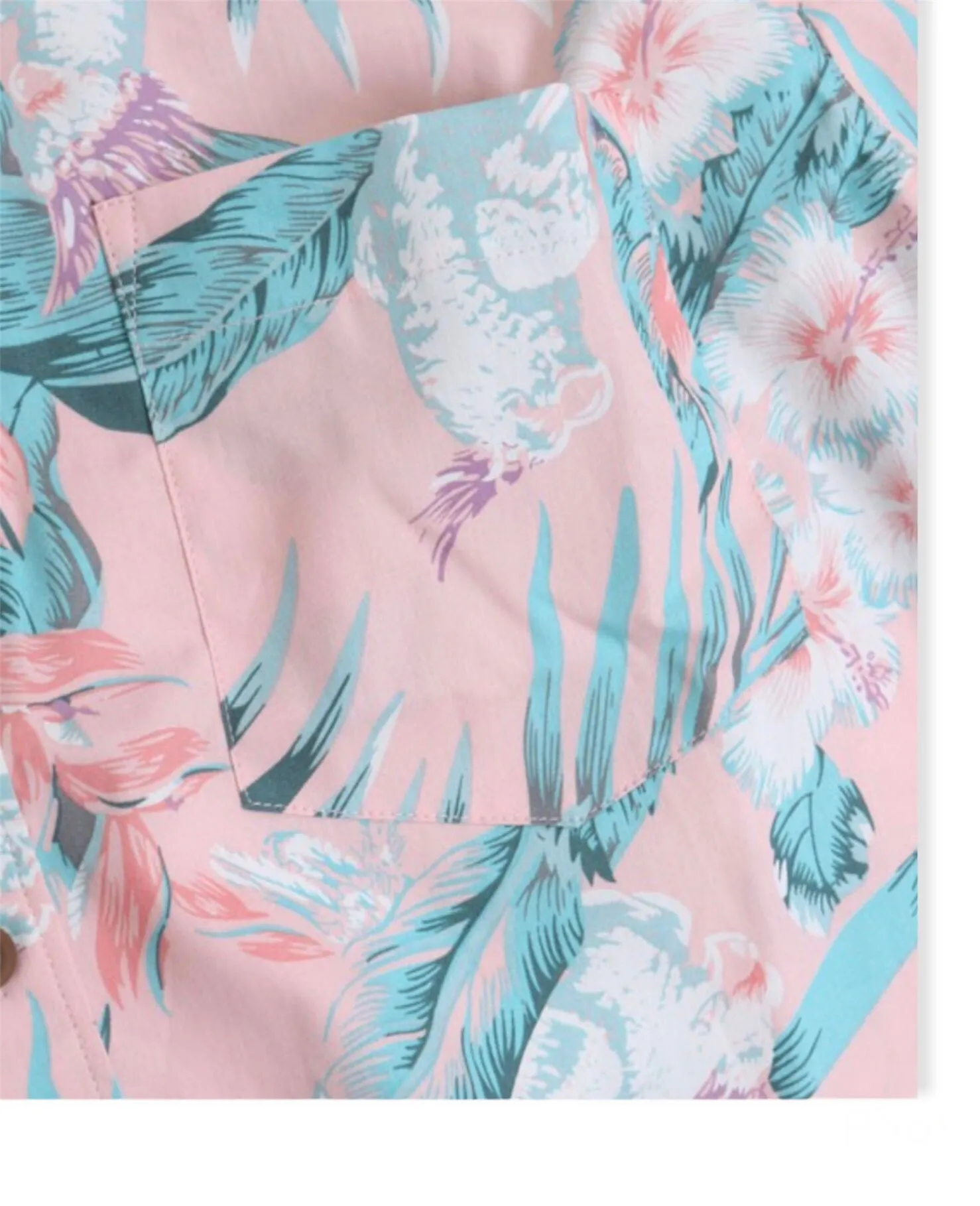 Men’s Casual Tropical  Print Shirt