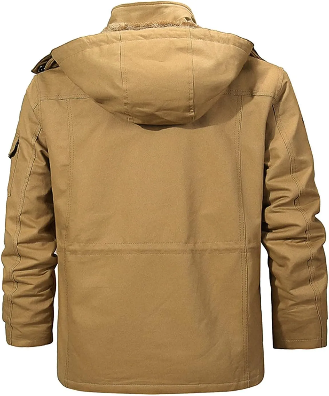 Men's Warm Winter Coats,Sherpa Lined Windproof Thicken Ski Snow Jacket Full Zip Hooded Parka Overcoat with Pocket