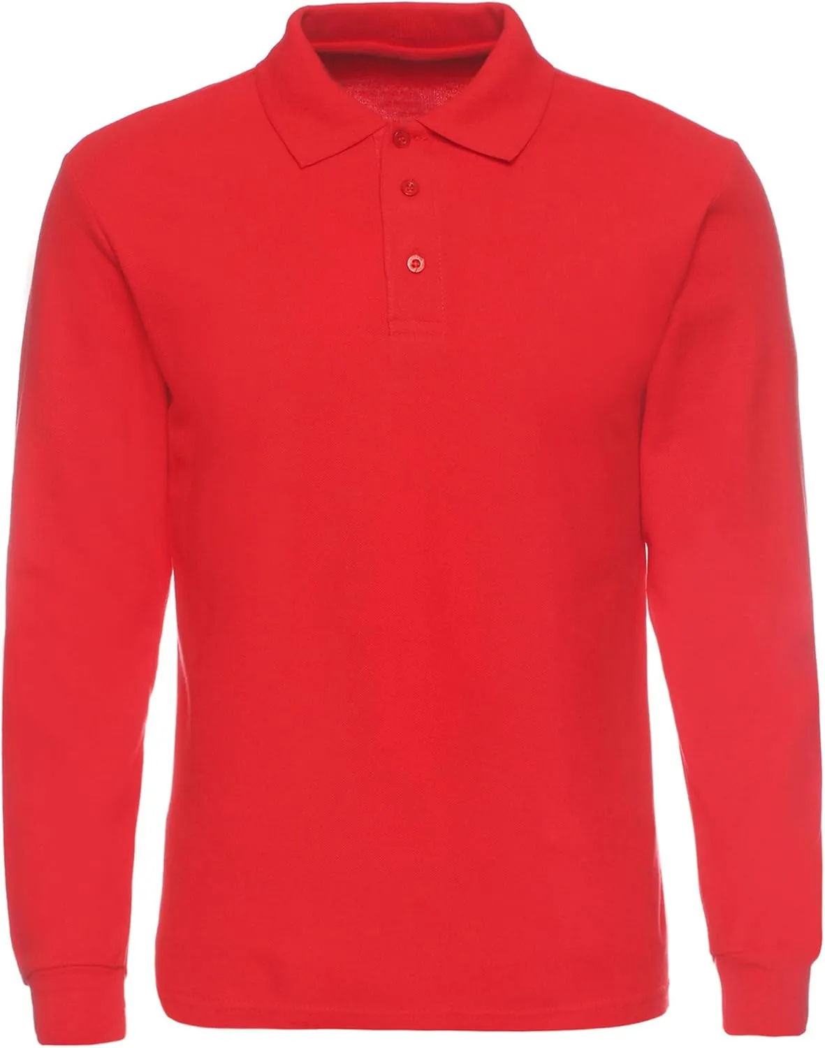 NeedBo Men's Long Sleeve Casual Solid Golf Polo Shirt