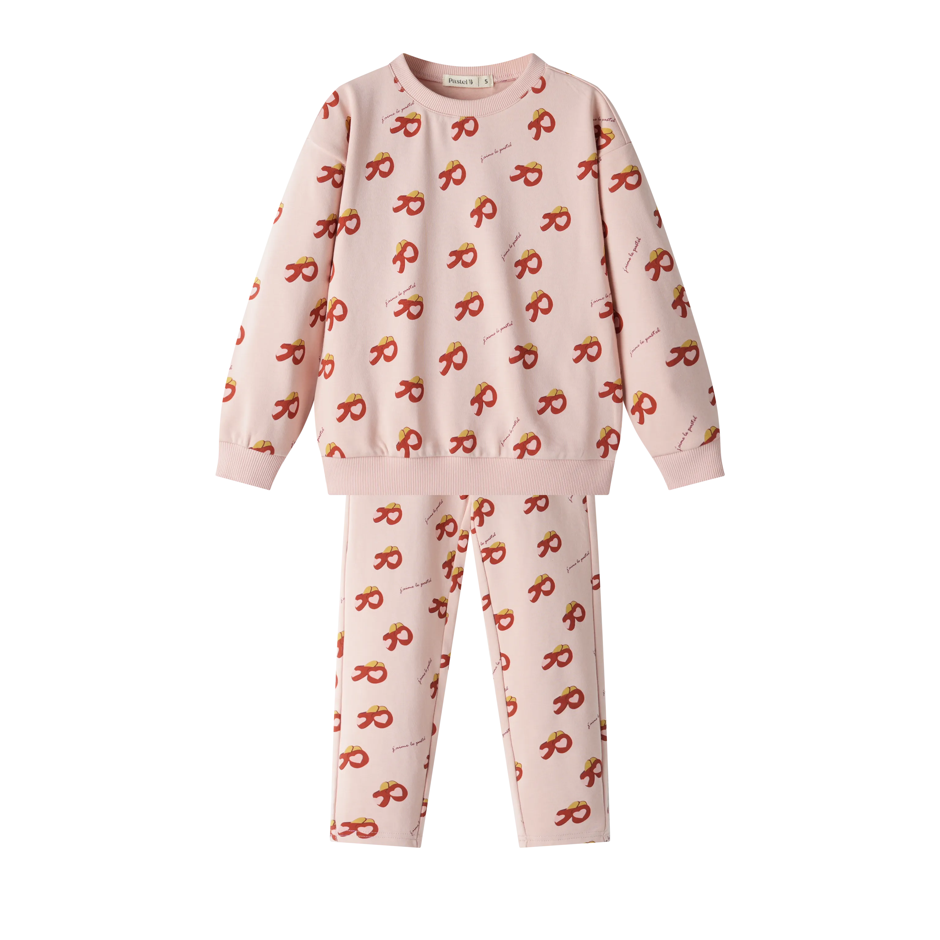 SLIPPER PRINT PAJAMA-LIGHT PINK