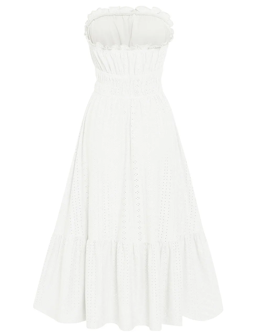 White Ruffles Sleeveless Bohemia Holiday Dress For Women