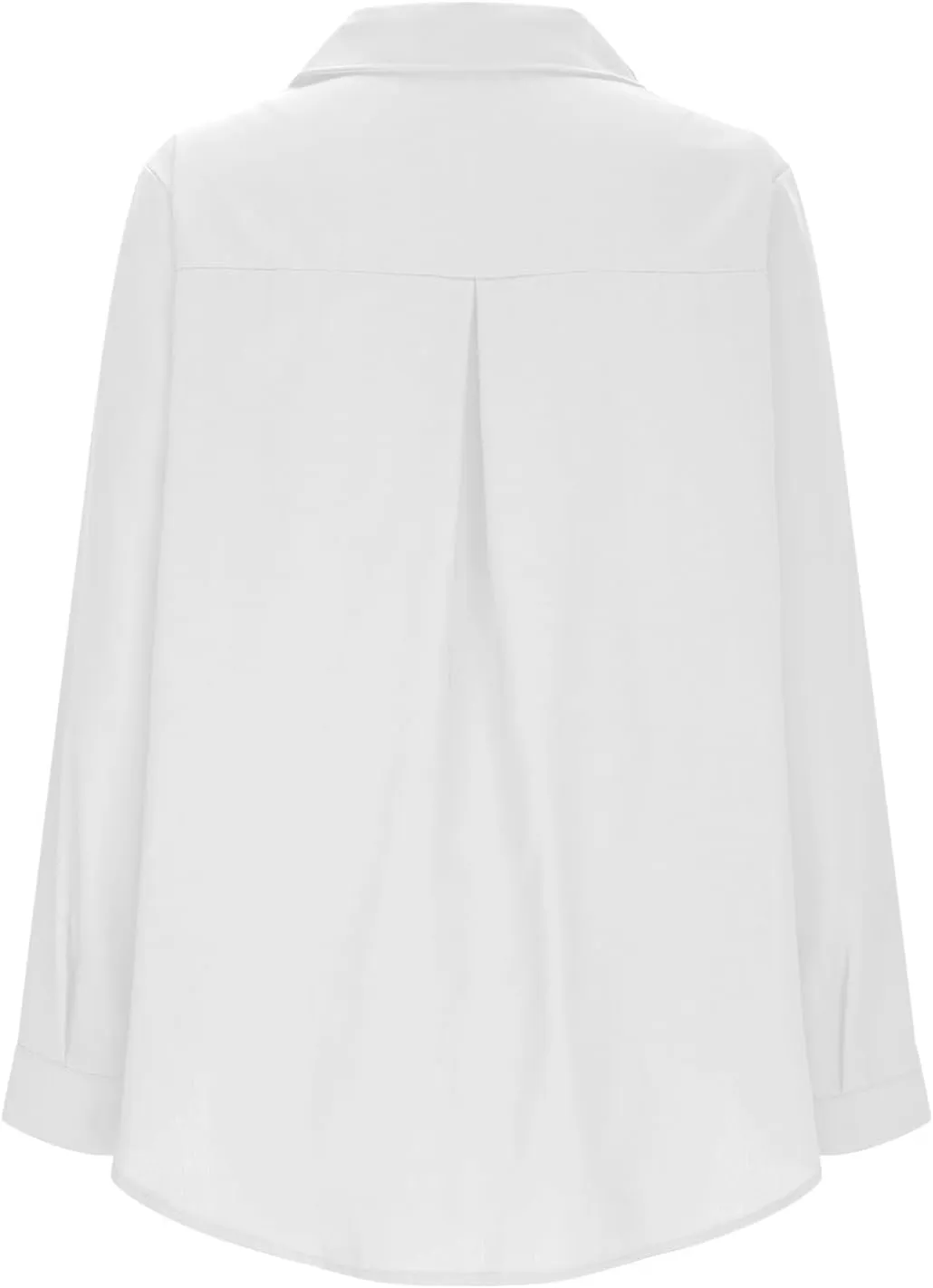 Womens Oversized Button Down Shirts Long Sleeve Cotton Linen Shirts Casual V Neck Collared Blouses Tops with Pockets
